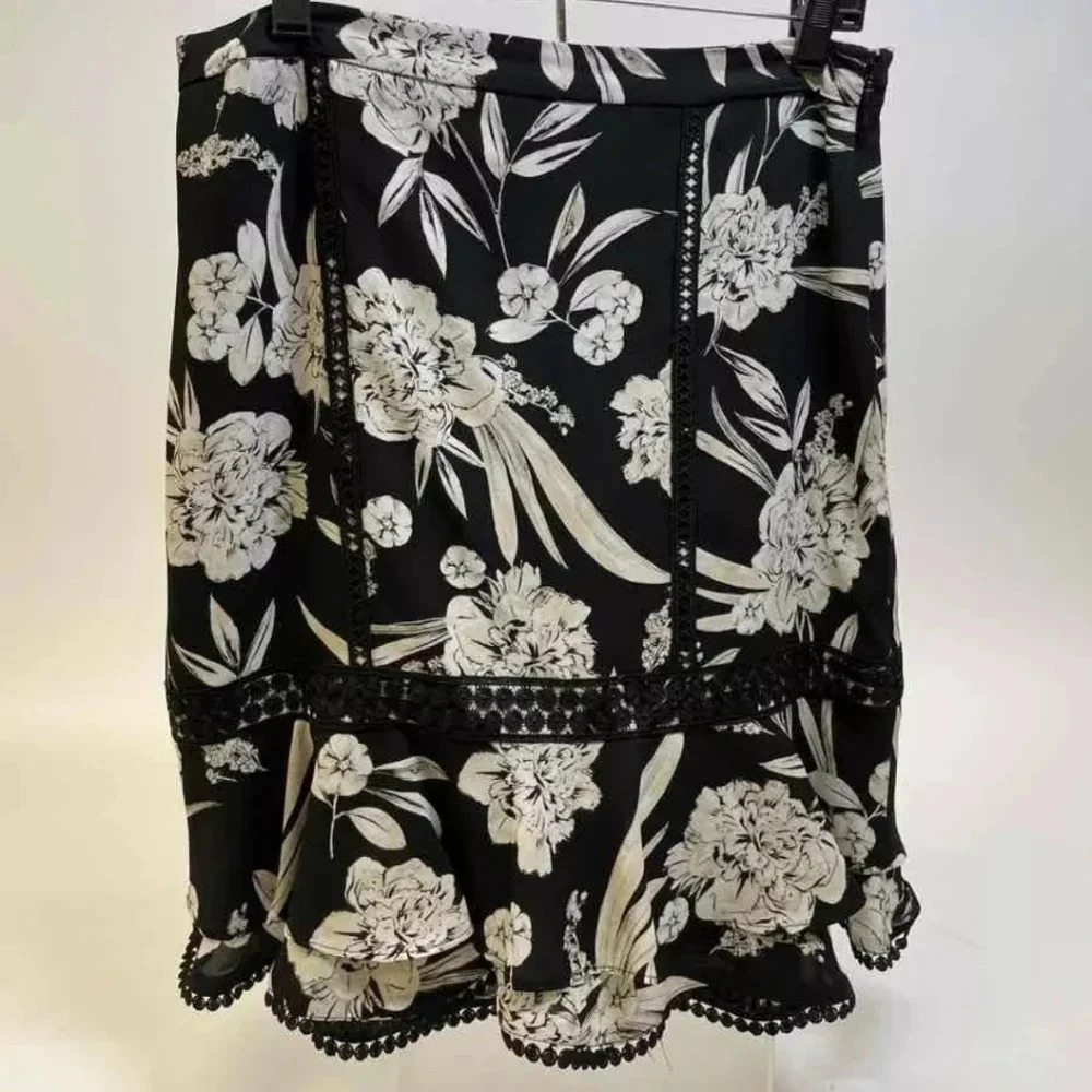 KARL LAGERFELD FLORAL EMBROIDERY TIERED SKIRT SIZE 6 - Picture 5 of 8
